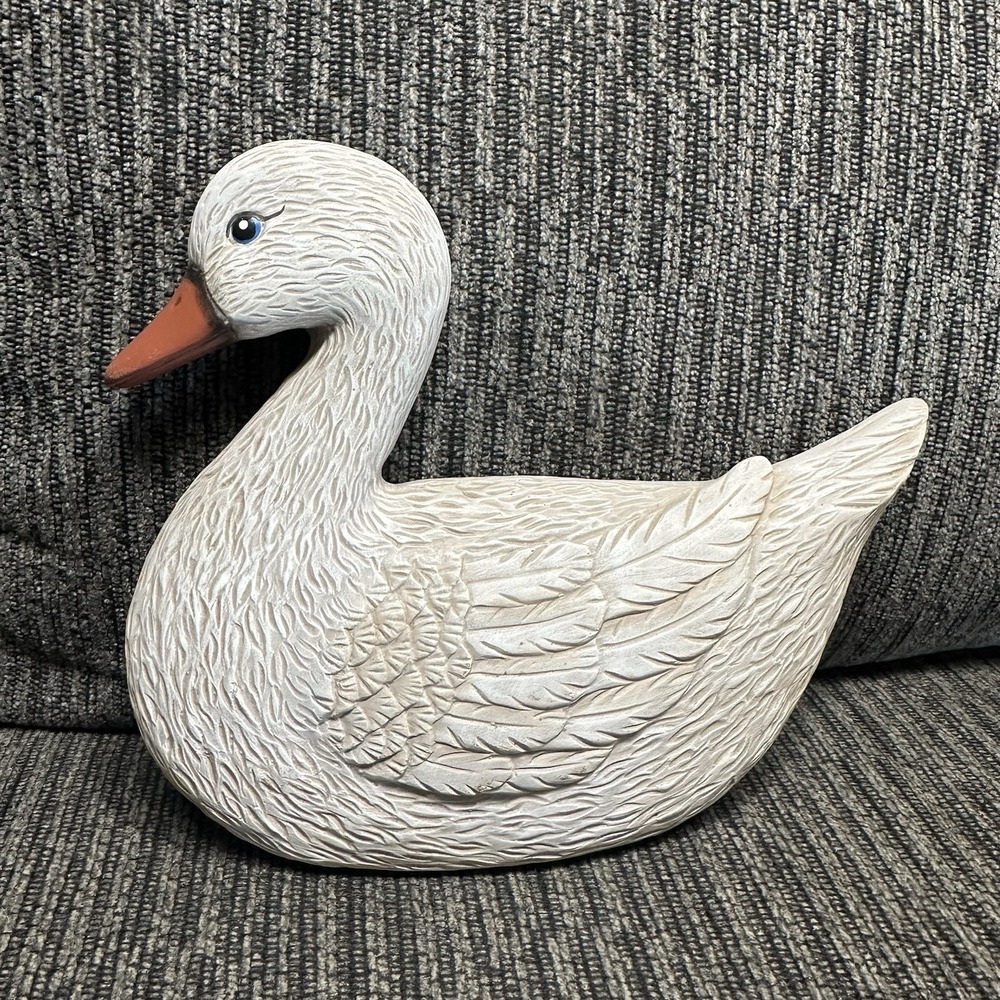 Ceramic Duck 3D Wall Art Vintage Ceramic Hand Painted 7.5"x 7" Female Signed '89